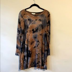 Vestique long sleeve dress, Tie-Dye